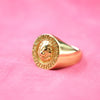 Regal Lion Crest Gold Signet Ring