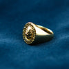 Regal Lion Crest Gold Signet Ring