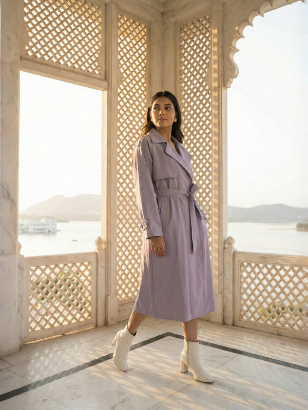 Lavender Luxe Trench Coat