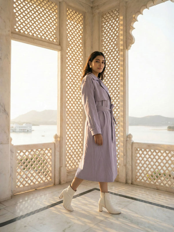Lavender Luxe Trench Coat