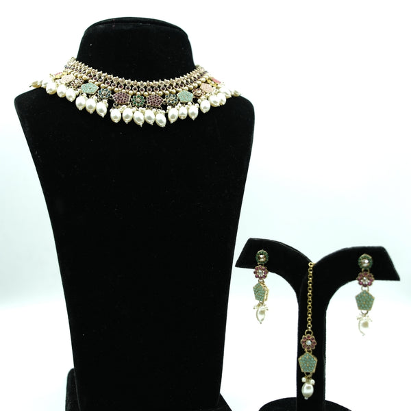 Royal Pastel Pearl Choker Set