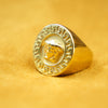 Regal Greek Emblem Gold Statement Ring