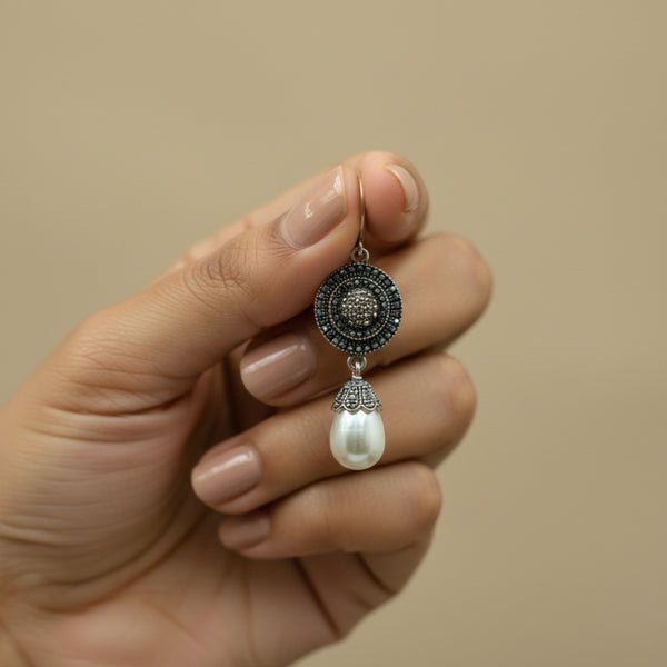 Regal Pearl Halo Earrings