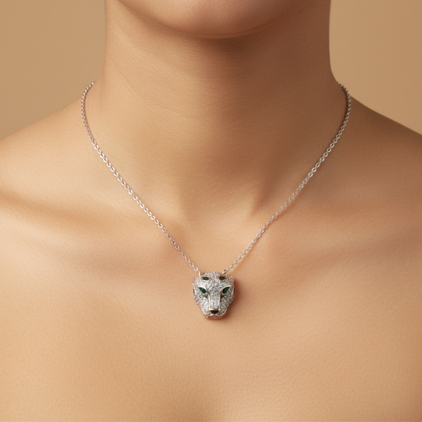 Emerald Gaze Panther Pendant