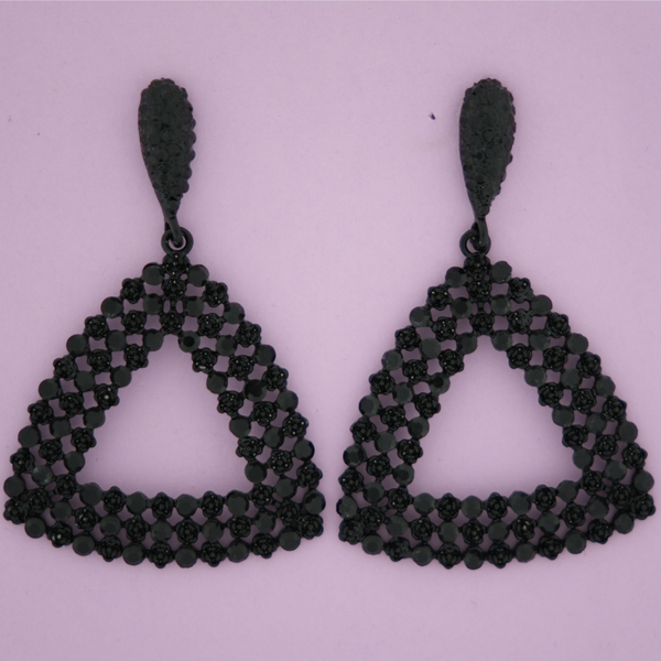 Midnight Noir Beaded Drop Earrings
