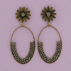 Vintage Bloom Crescent Earrings