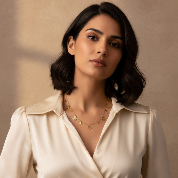 Golden Tree Charm Necklace