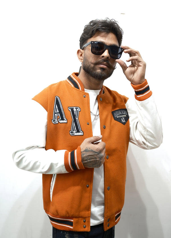 Burnt Orange Classic AX Varsity Jacket