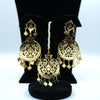 Royal Golden Filigree Pearl Choker & Chandbali Earring Set