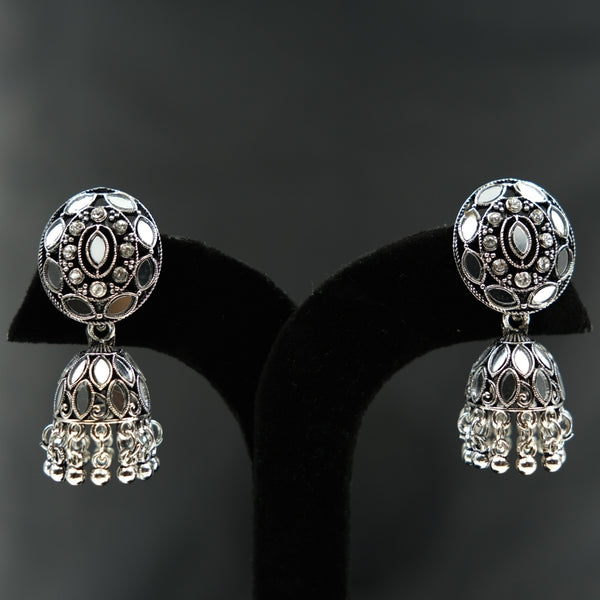 Royal Mirror Meenakari Dome Jhumka Earrings