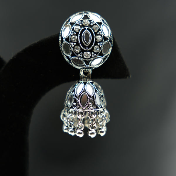 Royal Mirror Meenakari Dome Jhumka Earrings