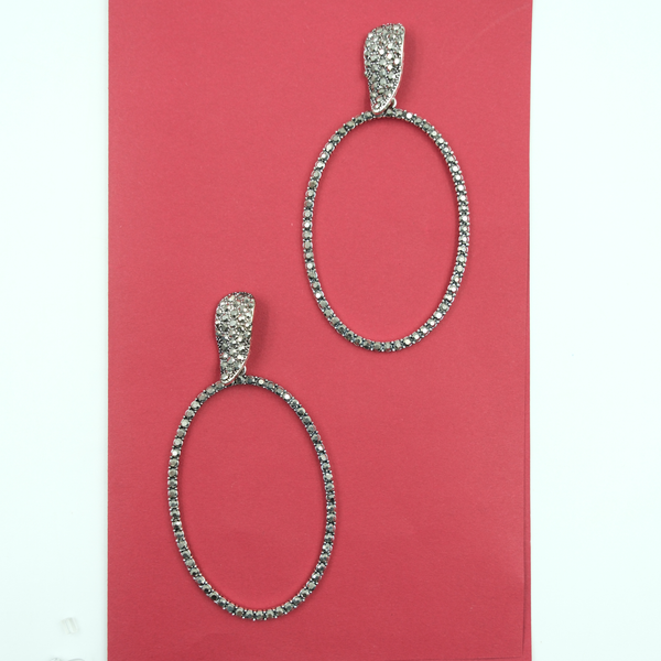 Celeste Oval Diamond Drop Earrings