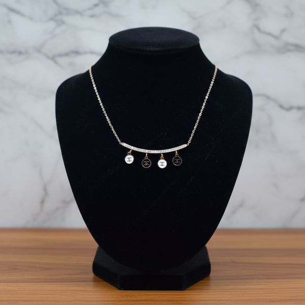 Monochrome Charm Bar Necklace