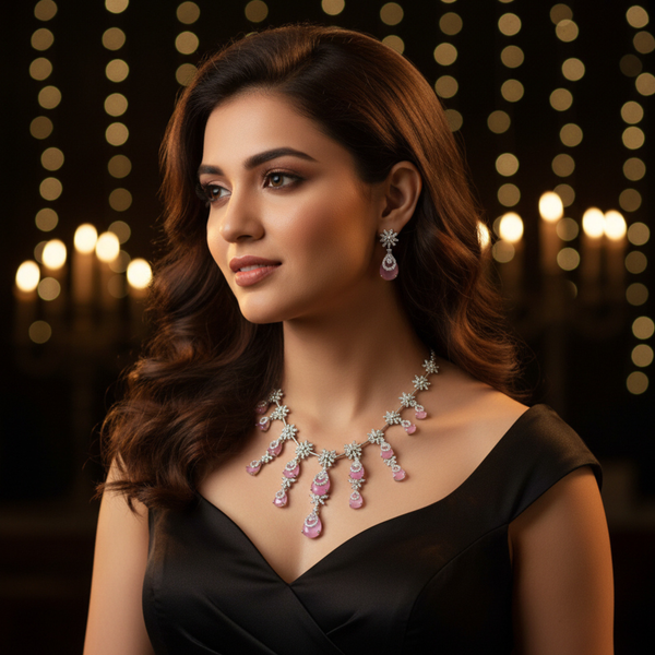 Rosé Snowfall Necklace Set