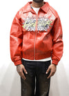 Red Hellstar Graphic Leather Jacket