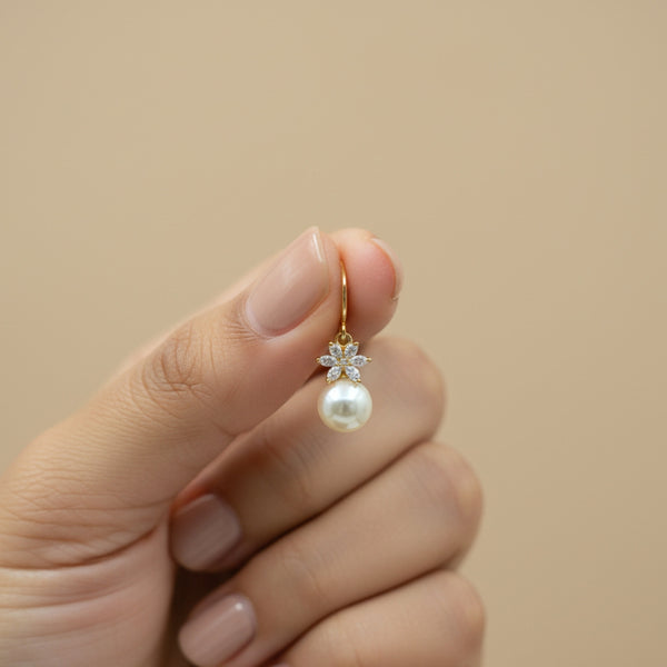 Pearl Crown Stud Earrings