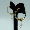 Pearl Charm Golden Hoop Earrings