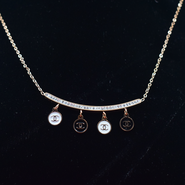 Monochrome Charm Bar Necklace