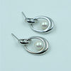 Moonlit Pearl Loop Earrings