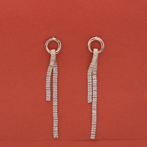 Silver Cascade Loop Earrings