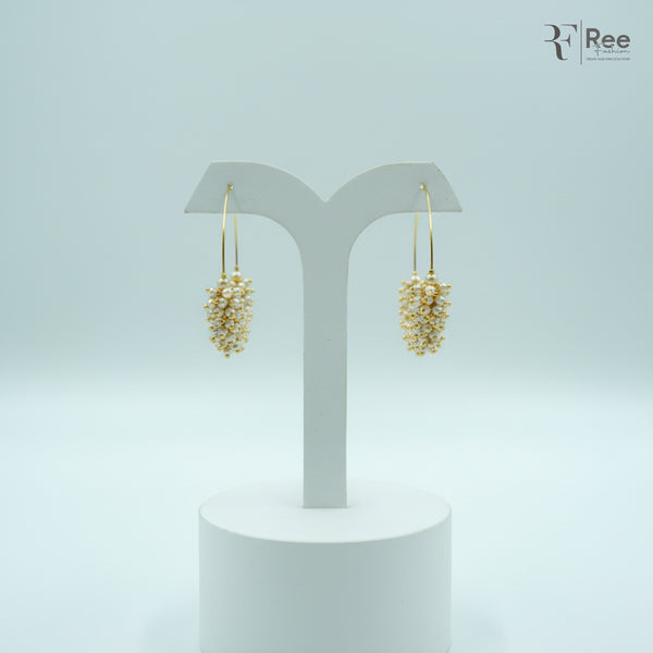 Pearl Bloom Hoop Earrings