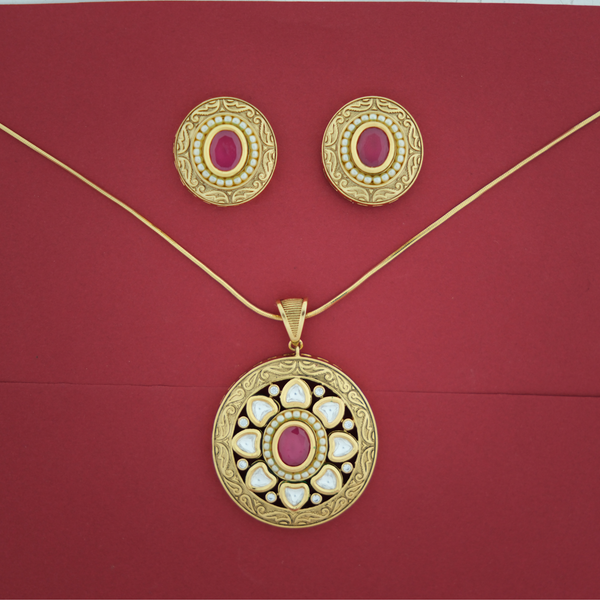 Emerald Rajwada Heritage Pendant Set