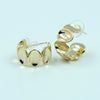 Triple Gleam Gold Stud Earrings