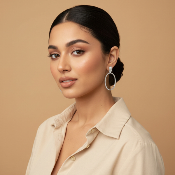 Celeste Oval Diamond Drop Earrings