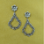 Silver Bloom Diamond Drop Earrings