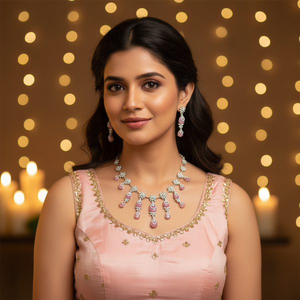 Rosé Snowfall Necklace Set