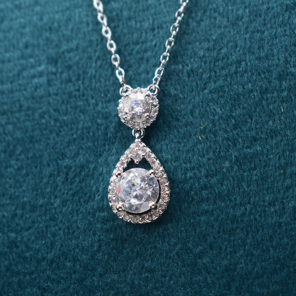 Radiant Teardrop Halo Pendant