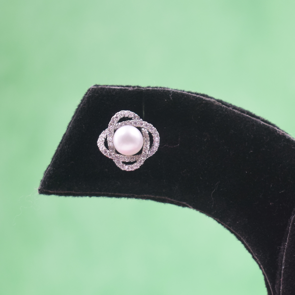 Pearl Blossom Stud Earrings