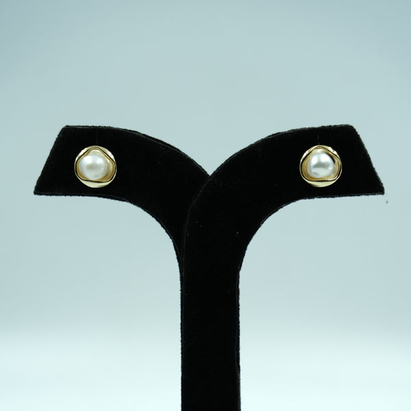 Golden Embrace Pearl Studs