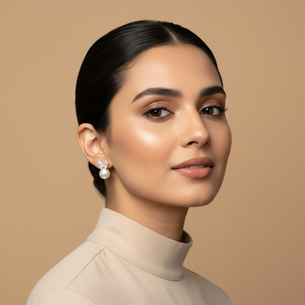 Pearl Blossom Stud Earrings