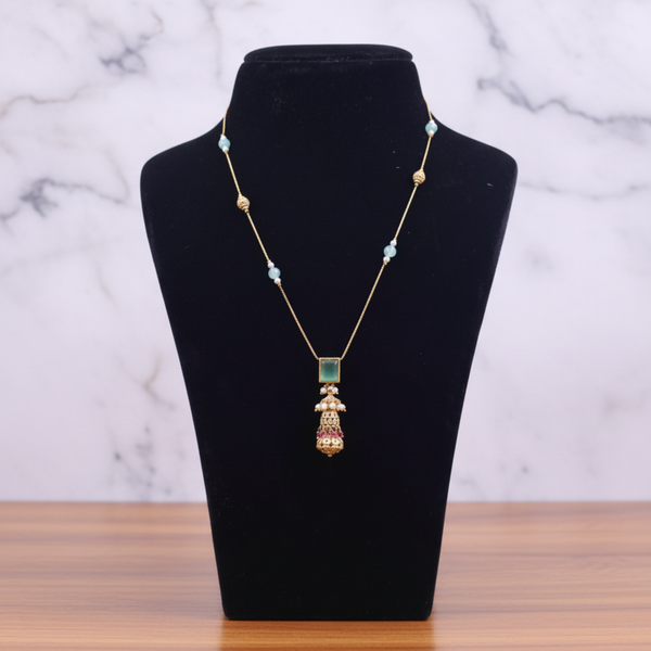 Emerald Jhumka Drop Pendant