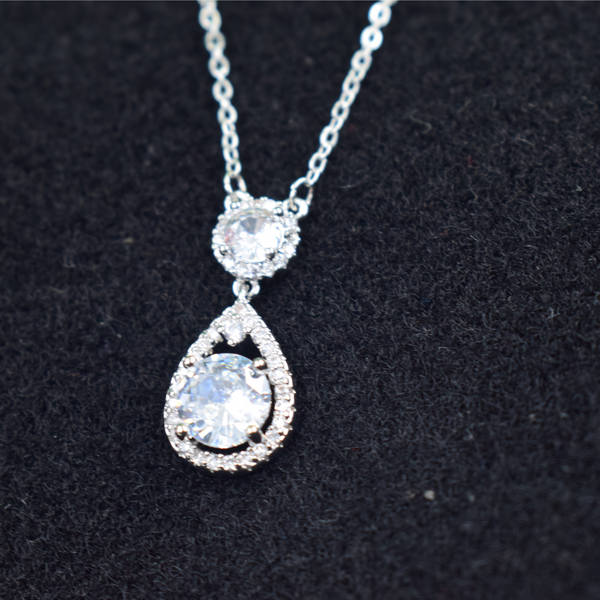 Radiant Teardrop Halo Pendant