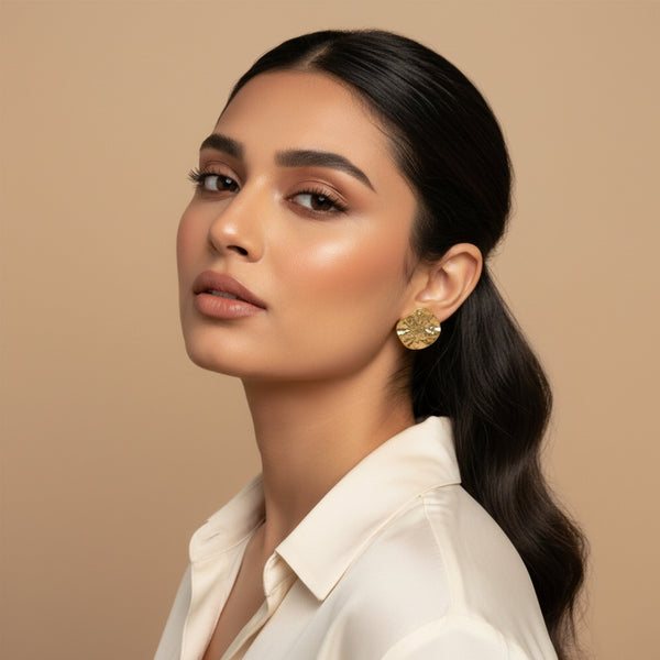 Aurora Gleam Gold Stud Earrings