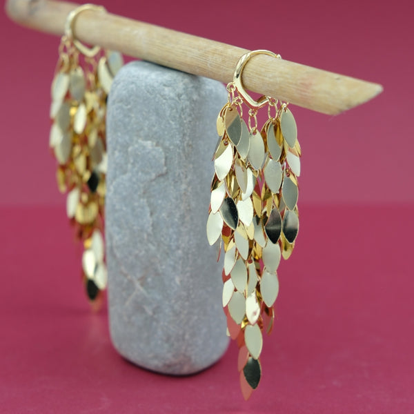 Golden Leaf Cascade Earrings