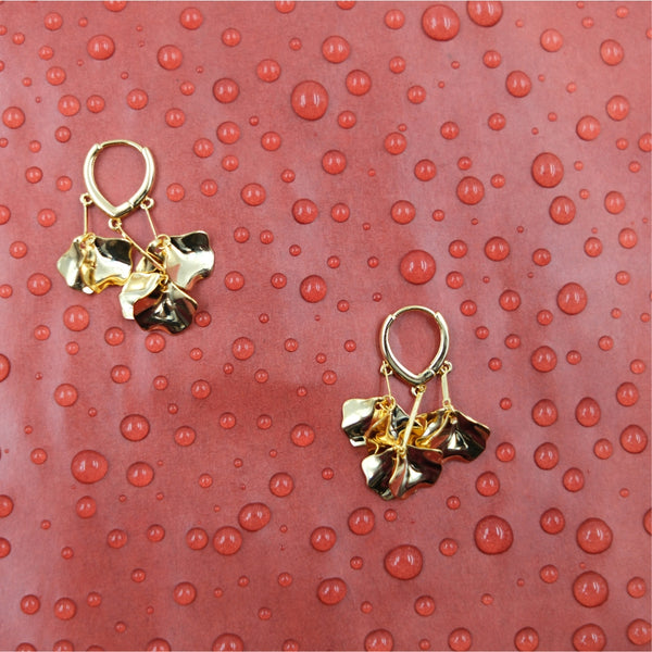 Golden Petal Whisper Earrings