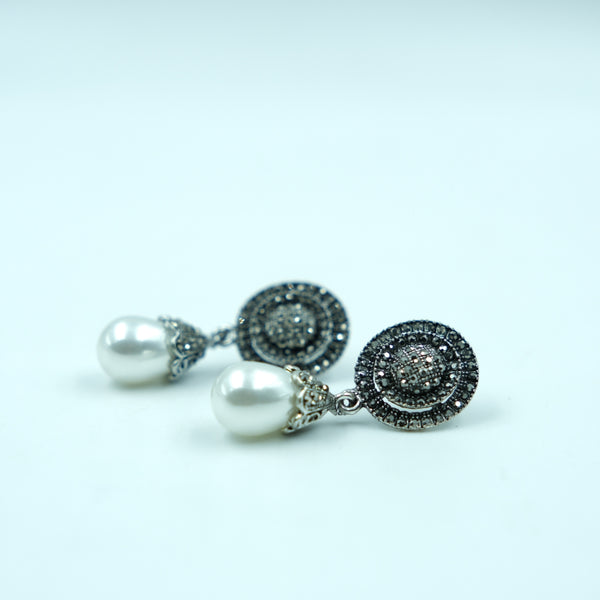 Regal Pearl Halo Earrings