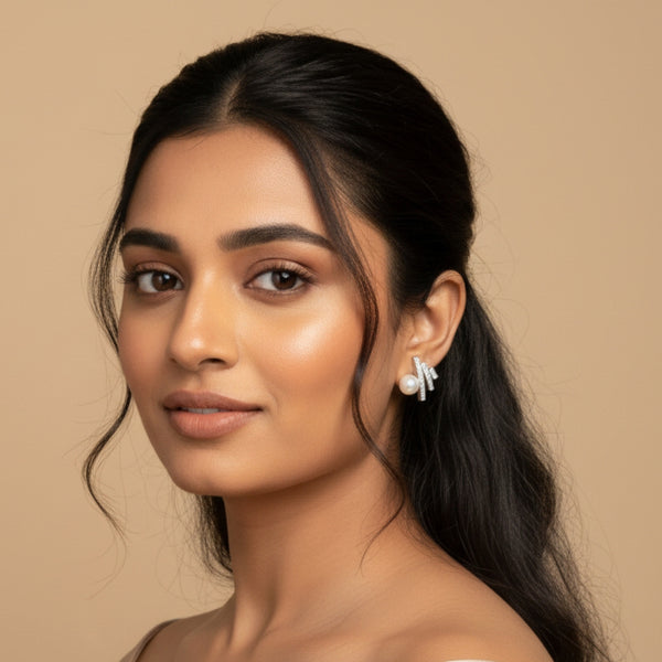 Luna Spark Pearl Studs