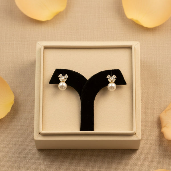 Pearl Blossom Stud Earrings