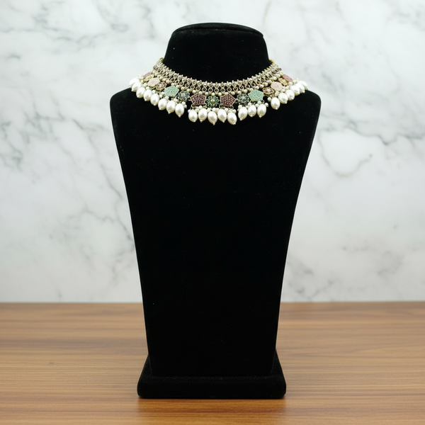 Royal Pastel Pearl Choker Set