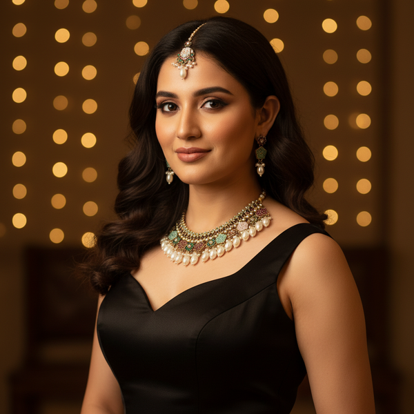 Royal Pastel Pearl Choker Set