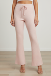 Blush Ribbed Knit Flare Pants