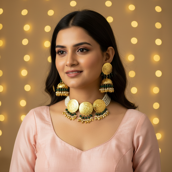 Majestic Coin Pearl Choker