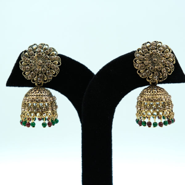 Regal Kalika Antique Kundan Jhumka Earrings