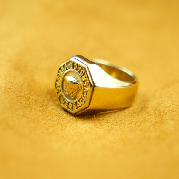 Imperial Caesar Emblem Gold Signet Ring
