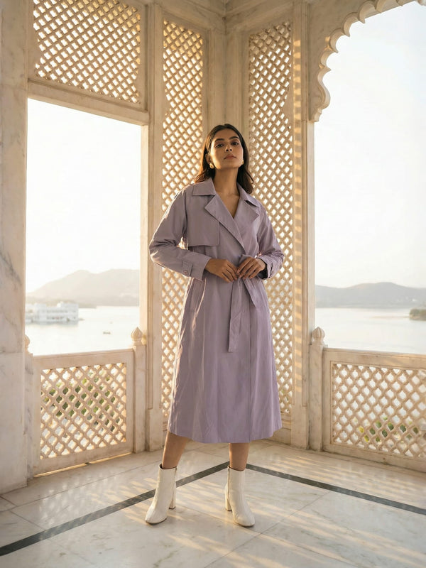 Lavender Luxe Trench Coat