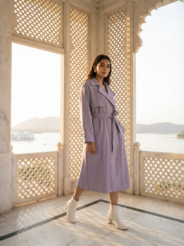 Lavender Luxe Trench Coat